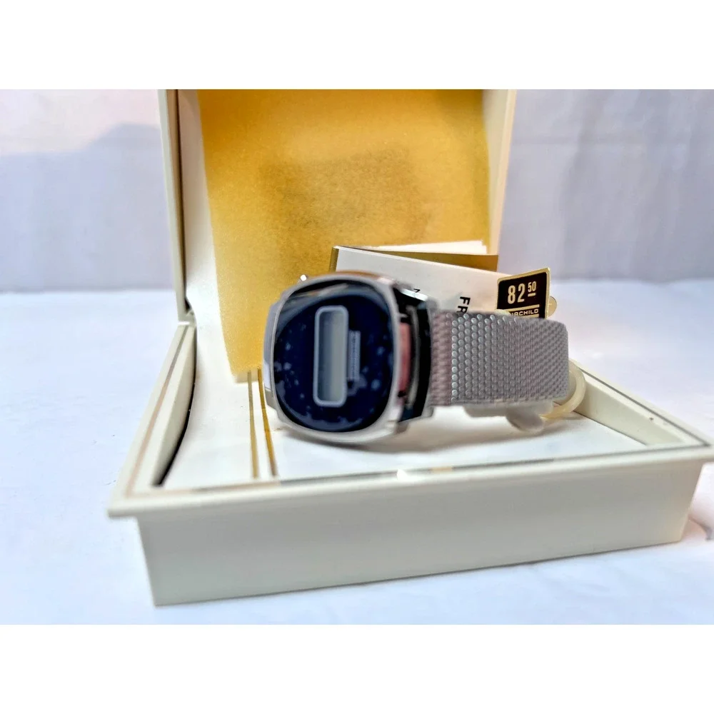 VINTAGE FAIRCHILD STAINLESS STEEL DIGITAL WATCH FC1347 TRITUM - NOS